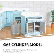 YARNOW Tanque De Gas Miniatura, AleacióN Plateada, Casa De MuñEcas Accesorios De Cocina En Miniatura Modelo, 2.1 x 3 - Plata - Ver 7