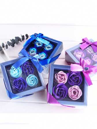 1 pieza Jabón de baño con aroma a flor, Jabón de baño con aroma a flor, Jabón de baño con forma de pétalo de rosa, Jabón de baño suave con aceite esencial de rosa, Juego de regalo del Día de San Valentín con ramo de pétalos de rosa con aroma, Jabón de baño y ducha con flores secas artificiales, Recuerdos de boda, Recuerdos de fiesta de boda, Día de la Madre