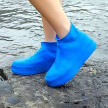 1 paire de couvre-chaussures unisexes imperméables et antidérapants épais, couvre-bottes de pluie en caoutchouc latex réutilisables pour l'extérieur