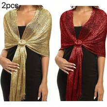 2 chiếc khăn choàng nữ, thích hợp cho váy dạ hội, đám cưới, tiệc tùng. - Nhiều màu - Xem 10