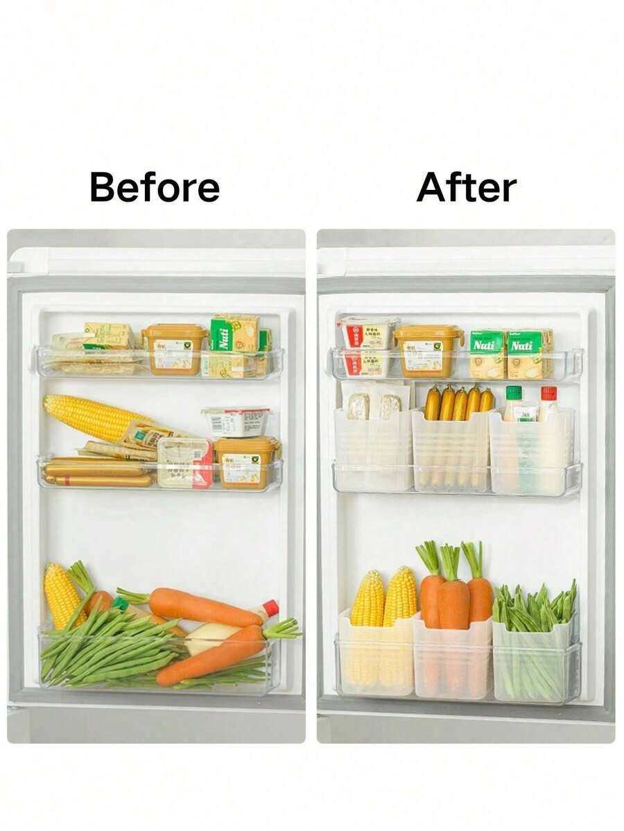 1pc Refrigerator Food Storage Box, Kitchen Freezer Side Door Compartment Storage Box, Refrigerator Accessory