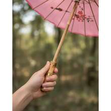 Paquete de 10 sombrillas de bambú para decoración de bodas, ideales para decoraciones y accesorios de festivales y bodas. Sombrillas de novia tradicionales hechas a mano, elegantes accesorios para fotos y fiestas. - Rosa - Ver 11