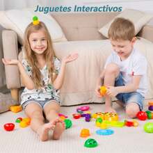 Comida de Juguete, Frutas y Verduras de Juguete para Cortar, 30 Piezas de Juguete de Corte para Niños, Juguetes para Cortar Frutas, Comida para Cocina de Juegos de Niños, con Platos y Cuchillo - 1 - Ver 2