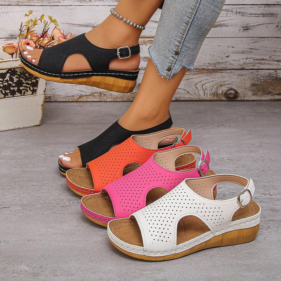 Women's Adjustable Buckle Casual Fashion Platform Wedge Sandals, Summer