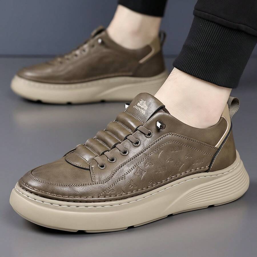 男士高品质泡沫鞋底休闲运动鞋 - 卡其色 - 查看 1