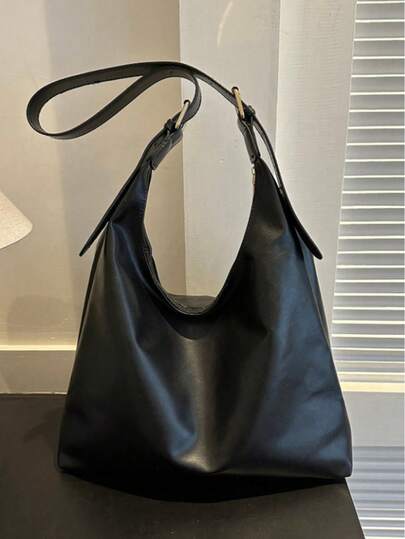 Bolso grande de capacidad retro de unicolor, suave, bolso de hombro de mujer, bolso cruzado multifuncional con asa, bolso de hombro de mujer, bolso cruzado casual de gran capacidad para el trabajo, nuevo bolso grande de moda y gran capacidad para mujer