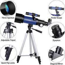 Beginners, 70mm Aperture 400mm Astronomical Refracting Telescope For Adults Students - Travel Telescopes With Tripod, Phone Adapter(Silver) - Xanh dương đại dương70400 - Xem 8