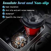 2.75" Shiny Leopard Print Rhinestone Car Cup Holder Mat, Women's Car Drink Coaster - Rhinestones - View 3