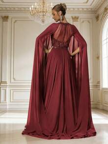 DELLA COUTURE Váy dạ hội dài màu đỏ tía, váy dự tiệc mùa hè cho nữ, hoàn hảo cho đám cưới, tiệc chiêu đãi, thảm đỏ, tiệc tùng, vũ hội và các dịp trang trọng khác, thiết kế thời trang cao cấp giúp bạn tỏa sáng, váy dạ hội cocktail - Màu Đỏ Sâu - Xem 8
