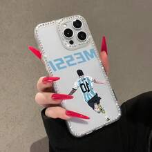 Funda de  para teléfono, compatible con fundas ,  17,  16 Pro Max,  15 Pro Max,  13 y  12. Fabricada en TPU, ofrece protección contra golpes y caídas. Un regalo perfecto para familiares, amigos, aficionados al fútbol, novios, novias y ocasiones especiales como Halloween. - transparente - Ver 5