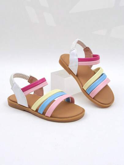 Holiday Party Colorful Tie-Up Girls Sandals - Candy Color Open Toe Comfortable Summer Kids Shoes