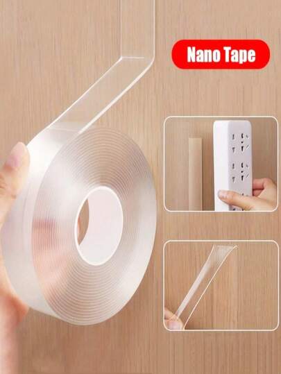 10米重型防水双面纳米胶带，双面胶 - 超强粘性，可重复使用，用途广泛 - 非常适合装饰和DIY，是家庭必备用品