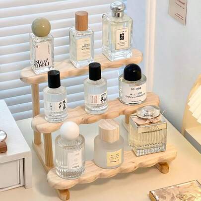 2/3 Tier Display Shelf, Minimalist Style Bathroom Entryway Office Living Room Cosmetic Rack, Space-Saving Countertop Storage Organizer, Suitable For Perfume, Cosmetics, Figurines, Small Potted Plants, Sturdy And Durable, Elegant Design, Exquisite Craftsmanship, Practical Shelving
