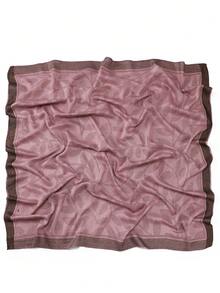 1pc Modest Hijab Jacquard Gold Thread Square Satin Intricate Floral Pattern Headscarf - Multicolor - View 14