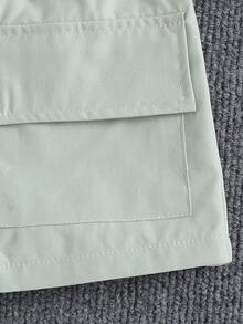 2件套男婴休闲字母印花圆领T恤和短裤套装，夏季 - 綠色 - 查看 8