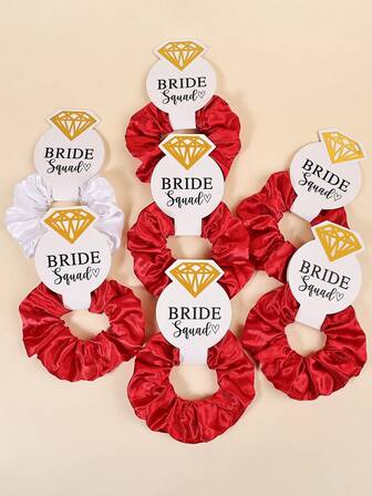 7个装缎面发圈，多色可选，适合婚礼、单身派对、伴娘礼物、婚礼配饰，呵护女性秀发，发绳，发圈