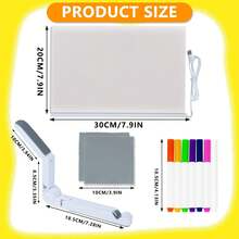 Multifunctional LED Information Board - 11.8 X 7.9 Inch Illuminated Erasable Sign, With Adjustable Stand, Acrylic Panel For Marker Writing, Suitable For Office/Conference Room/Retail Display - Warm white light - View 3