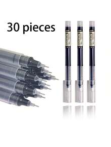 30pcs 0.5mm Gel Pens, Gel Ink Pens, Blue/Red/Black Fine Tip Ink Pens, (Blue/Red/Black) Ink Pens, Quick-Drying Gel Pens, Visible Ink Writing Supplies, Suitable For School, Home And Office Writing And Office Supplies. - Black 30 Pieces - View 9