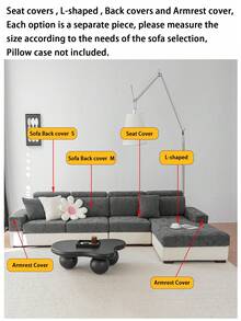 1 Vỏ bọc đệm ghế sofa chống trượt bằng vải Jacquard sang trọng, mềm mại và thân thiện với da, thân thiện với thú cưng, chống bụi bẩn, vỏ bọc ghế sofa đàn hồi, phù hợp với ghế sofa kết hợp hình chữ L và ghế sofa 1/2/3/4 chỗ ngồi (bán riêng lẻ), phù hợp cho mọi mùa - Màu xám đen - Xem 12
