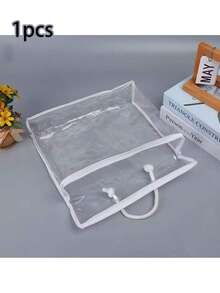 透明衣物收纳袋，PVC材质，带加固提手，适用于收纳被子、毯子、床上用品、羽绒被等；透明搬家手提袋，带结实拉链；防水床上用品毯子包装袋；大容量旅行配件收纳袋；透明拉链收纳袋；透明拉链储物袋，适用于收纳衣物、床单等。 - 無色 - 查看 14