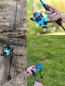 SOUGAYILANG Professional Stream Fishing Rod UL 1.8m - High Carbon Construction With Sensitive Tip, Anti-Corrosion Guides Fast Action 5.2:1Gear Ratio For Micro Game Fishing (Trout) - Blue - View 12