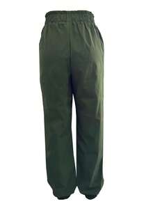 Quần nữ màu xanh lá cây có dây rút ở eo và túi, kiểu dáng rộng rãi thoải mái. - xanh quân đội - Xem 8