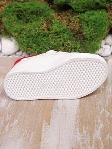 1 Pair Kids Strawberry Embroidered Synthetic Leather Anti-Slip Low-Top Casual Sneakers With Dual , Flat Heel, Sweet & Cute Style, Suitable For Daily Wear, Kindergarten, Spring - White - View 10