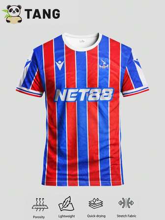 Camiseta de fútbol del Crystal Palace 25/26 para hombre, sudadera y cuello redondo, cómoda parte superior deportiva, adecuada para partido, entrenamiento de fútbol, uso casual y vacaciones, y como regalo