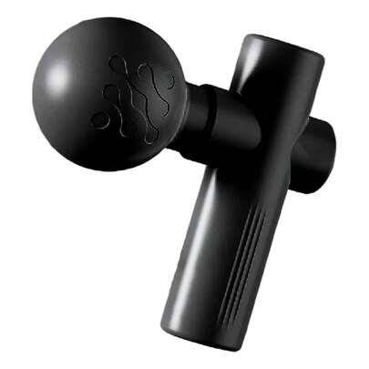 Pistola de masaje muscular, masajeador portátil mini para masajes de tejido profundo, cabezas de masaje ajustables para relajarse los músculos y aliviar el dolor (negro)