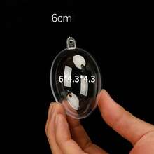 10个透明塑料可填充复活节彩蛋装饰品，透明空心椭圆形装饰球，无需电池，不含羽毛，用途广泛，适用于派对、婚礼、圣诞节、情人节装饰。 - 無色 - 查看 13