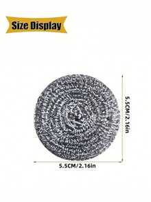 24/12/6pcs Stainless Steel Scouring Pads - Stainless Steel Scouring Pads For Cleaning Bowls, Pots, Ovens, Grill, Kitchen Sink, 12pcs Metal Cleaning Brush Set - Silver - View 3