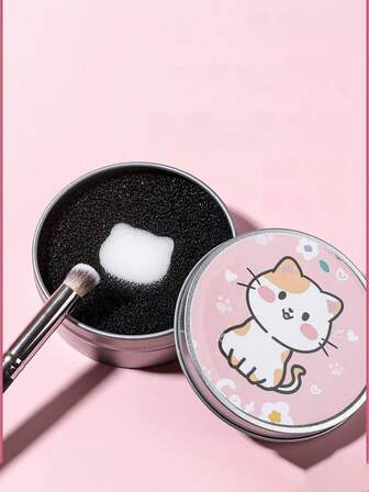 Makeup Brush Dry Cleaning Box Refill Set, Quick Wash Sponge Brushes, Dry Clean Residual Powder Makeup Cleaning Box Washer, Makeup Brush Cleaning Box, Slouchy Quick Dry Wash Sponge Brush Dry Cleaning Box, Compact Portable Flip Cover Fast Dry Wash, Suitable For Cleaning Various Makeup Brushes