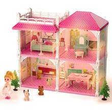 Casa De Muñecas, Juego De De Princesa De Simulación, Juego De Castillo, Casa De Muñecas Semiabierta De Gran Tamaño con Muebles… (con luz) - Con luz - Ver 2