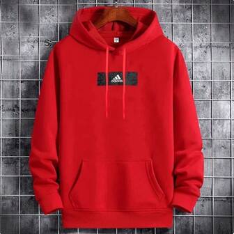 Adidas 新作 メンズ 長袖 フード付き スウェットシャツ ドローストリング ポケット付き カジュアル