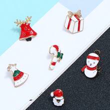 Christmas Gift Unisex Brooch Enamel Pin Santa Claus Bell Reindeer Snowflake Christmas Tree Brooch New Year Pin - Multicolor - View 5