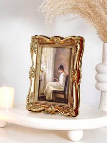 1 khung ảnh trang trí bằng nhựa kiểu Baroque cổ điển, màu vàng đồng, khung để bàn cho phòng ngủ, phòng học, văn phòng, thích hợp làm quà sinh nhật hoặc quà tốt nghiệp. - Nhiều màu - Xem 2