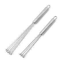 1pc Stainless Steel Ball Whisk - 10 & 12 Inch Handheld Bead Egg Cream Whisk For Cooking & Baking - Restaurant & Home Kitchen Mixing Tools - Dishwasher Durable Manual Egg Beater - Silver - View 8