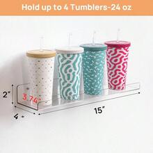 12 Pack Acrylic Shelves Wall Organizer And Storage, 15 Inch Display Shelf Figure, Perfume, Bookshelf Bedroom, Nursery, Room, - 2 + 清除 - 查看 3
