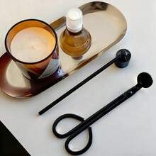 1 件黑色银色大号握把灯芯剪刀，带大号握把的蜡烛灯芯修剪器，握持更舒适，抛光不锈钢灯芯剪刀，易于蜡烛爱好者使用，万圣节、恐怖、秋季、节日、圣诞节、冬季、假日、节日、房间装饰、礼物 - 彩色 - 查看 15