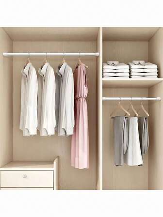 Barra telescópica para cortinas sin perforación, barra multifuncional para cortina de ducha, barra para colgar ropa, barra para colgar utensilios de cocina, barra de soporte para armario