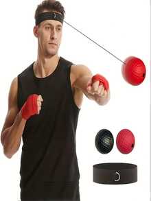 Boxing Reflex Ball Set - Speed Reaction Ball With Adjustable Headband, Boxing Reflex Training Ball With Textured Grip - Improve Speed And Hand-Eye Coordination, Speed And Reaction Time, Sports Speed Training Ball, Durable Synthetic Material For Men Fitness And Agility Training, Boxing Accessories, Smooth Design, Sturdy Construction, Boxing Equipment, Boxing, Reflex Ball - Multicolor - View 5