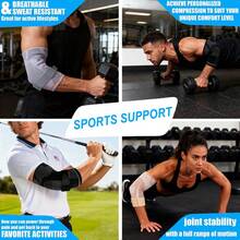 Gel Padded Elbow Compression Sleeve For Golf, Tennis And Other Sports, Suitable For Women And Men, Provides Elbow Support For Weightlifting And Other Activities - Multicolor - View 10