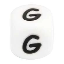 100 Uds.Cuentas de silicona con letras de 12MM, cuentas de silicona sueltas de calidad alimentaria, pulsera DIY, collar, accesorios de cadena de chupete - Q - Ver 17