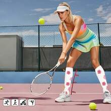 6 Pairs Of Men's And Women's Compression Socks, Floral Pattern, Breathable Knee-High Socks, Suitable For Running, Cycling, Hiking, And Traveling, And Suitable For All Seasons. - Nhiều màu - Xem 4