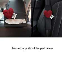 Cute Heart Shape Car Tissue Box, Hanging Visor Paper Holder, Creative Car Interior Decoration Accessory For Women - Multicolor - View 11