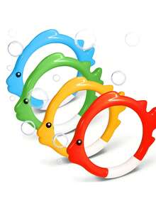 1/2/4 piezas Anillos de buceo que se hunden de colores, juguetes de piscina para diversión en la piscina y la playa - Juguetes vibrantes para el juego acuático, anillos de buceo y entrenamiento de tiburones para aprender a nadar, anillos de buceo, juguetes acuáticos de playa, regalo de Navidad, Halloween (1/2 piezas color aleatorio) - Multicolor - Ver 14