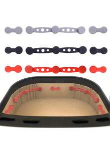 3pcs Air Fryer Magnetic Silicone Clips - Heat Resistant Up To 464°F (240°C), Non-Scratch Baking Paper Liner, Universal Fit For All Air Fryer Basket Edges, Easy To Clean Air Fryer Accessories - Multicolor - View 1