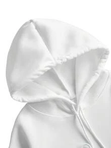 Women's Letter & Wing Print Drop Shoulder Casual Sweatshirt Sweatshirt - White - View 4