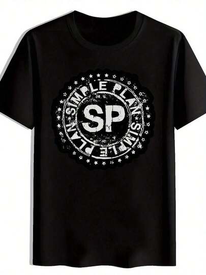 Camiseta gráfica de banda de rock retro para hombres - Cuello redondo negro de manga corta. Camiseta de poliéster de verano con diseño;SIMPLE PLAN;. Estilo casual inspirado en laúsica para fans de KORN.. GUNS N' ROSES. BESO. Sí. Camisetas de banda