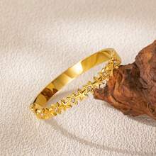 Women's Fashion Luxury Star Bracelet, 304 Stainless Steel 18K Gold Plated Waterproof Jewelry, Suitable For Daily Or Party Wear Sparkling Star Bracelet, Jewelry Gift For Valentine's Day, Birthday Party - Star - View 4